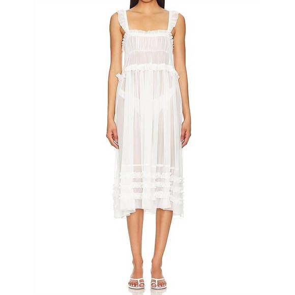 NEW FREE PEOPLE moon phase midi dress in ivory - Picture 1 of 3